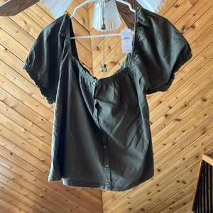 NWT American Eagle olive green top